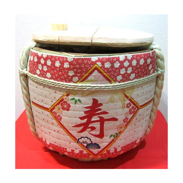 空樽蓋取れ2斗(36L)寿花柄上げ底18L備品無し 鏡開き樽酒 酒樽