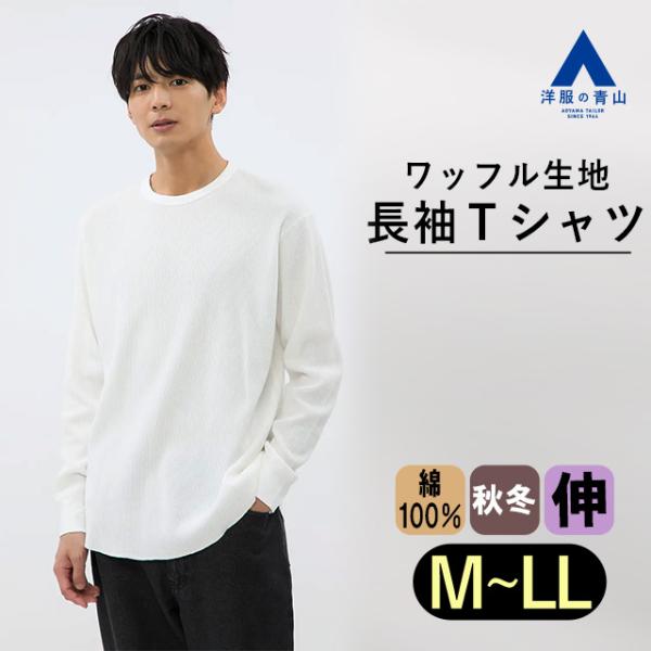 AOYAMA 【洋服の青山】OCEANS 綿100% Tシャツ 長袖 メンズ 秋冬