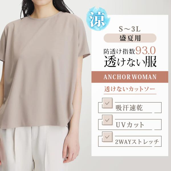 AOYAMA 【洋服の青山】盛夏 グレー系 透けないカットソー フレンチ