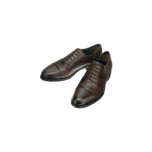 【洋服の青山】防水 ビジネスシューズ メンズ 3E 24-28cm ブラウン系 茶 プレーントゥ 内羽根式 抗カビ 防臭 消臭 スムースレザー 革靴