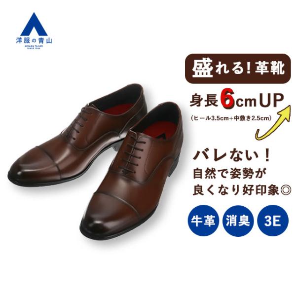 本革靴　25.5 使用　2回  備品　洋服の青山で購入 AOYAMA 洋服の青山 《最短当日発送》100%イタリア製 ビジネスシューズ