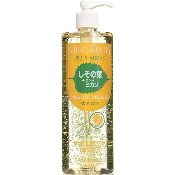 サニープレイス しその葉＋ミカン スペシャルジェルS 500ml ・潤い、しっとり効果が長時間キープできる全身スキンローション・ミカンの甘皮エキス（ヘスペリジン）を配合・敏感肌、デリケート肌、乾燥肌の方へ・無着色、無香料・化粧水としてご使用...