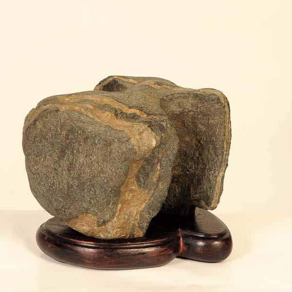 水石：佐治川石 【現品】*資材 せじがわ 佐治川石 （左右・13cm） - 米谷大