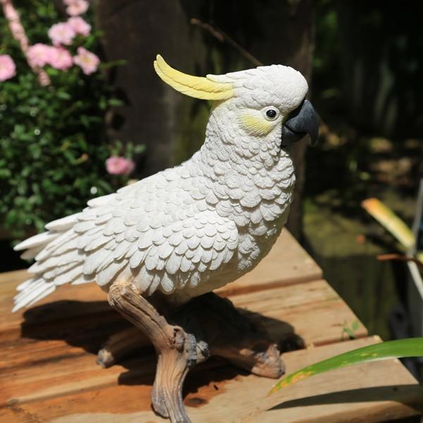 雑貨 置物・フィギュア：トロピカル オウム キバタン : 遊恵盆栽 Yahoo