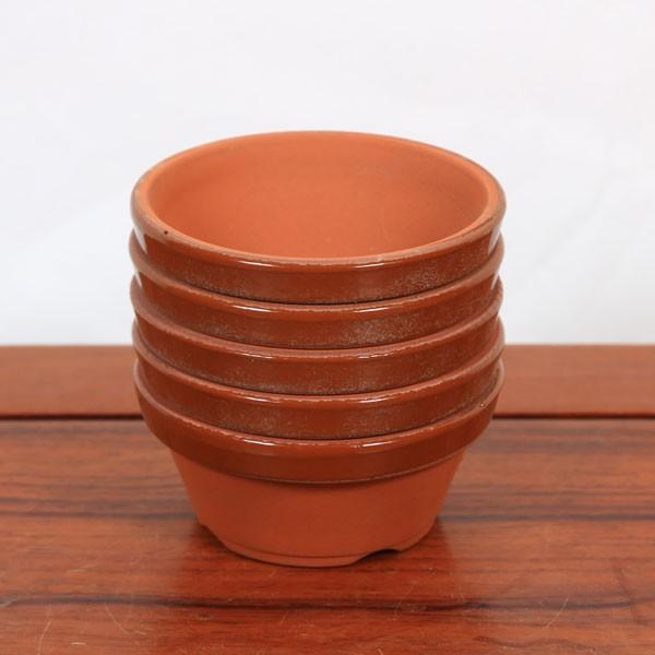 素焼き鉢 鉢：国産素焼き鉢 駄温 3号浅鉢 5個セット* 資材 : 遊恵盆栽 Yahoo!店