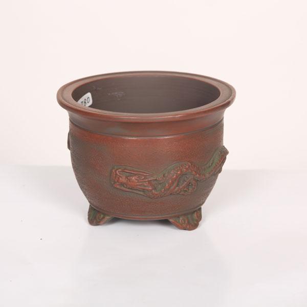 盆栽小鉢：美芸（常滑）丸雲足龍付鉢 10.5cm*資材 : 遊恵盆栽 Yahoo!店