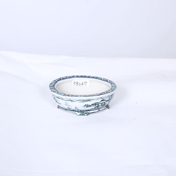 現代小鉢：谷嵐山 外縁雲足付楕円鉢【現品】*7.5cm ranzan