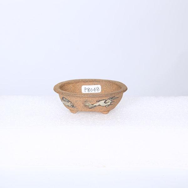 現代小鉢：谷嵐山 外縁雲足付楕円鉢【現品】*7.4cm ranzan