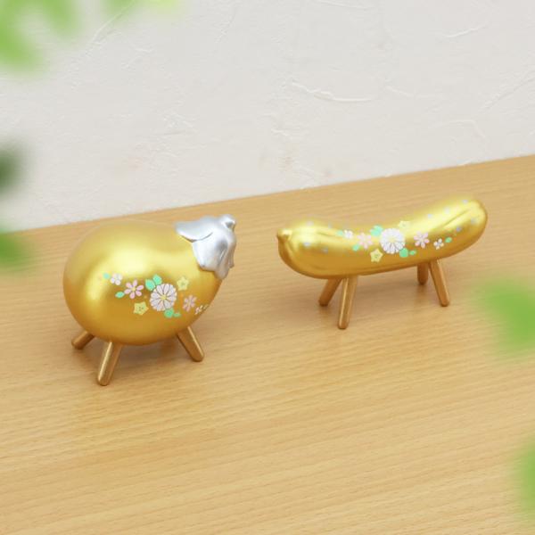 お盆飾り 陶器製 コンパクト 金彩 精霊馬 招き猫ハンカチ レビュー特典付 ペット 供養 蓮 お供え花 お盆供養 お盆用品 .お盆用品.