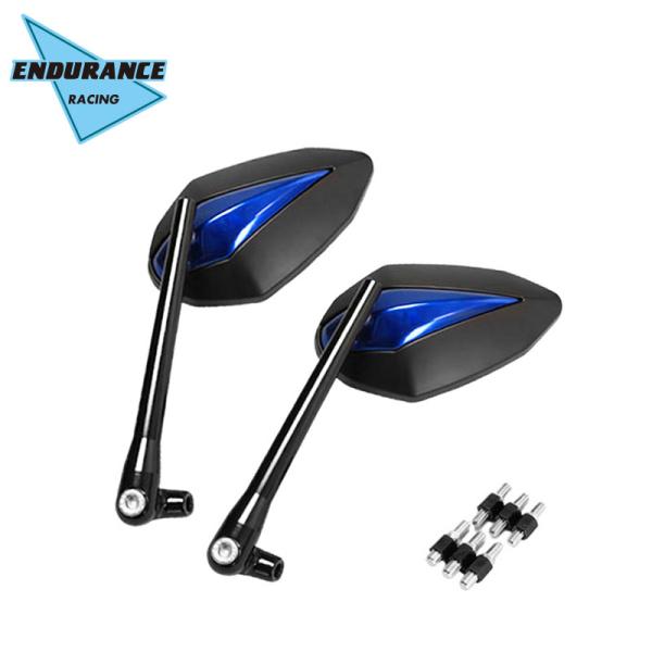 【K3】ENDURANCE ミラー JJHAN882S06 黒・青 ENDURANCE（バイク） ラジカルミラー ブラック・ブルー 2本