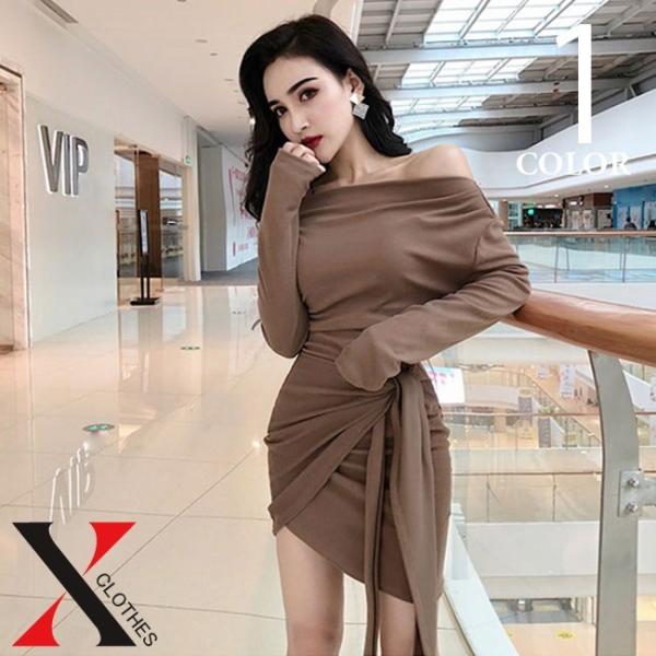 ワンピース レディース オフショルダー オフショル 長袖 ミニ ショート丈 タイト ウエスト絞り おしゃれ ボディコン セクシー キャバドレス Buyee Buyee Jasa Perwakilan Pembelian Barang Online Di Jepang