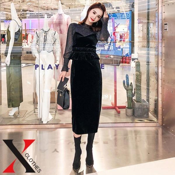 ベロア セットアップ レディース 2点セット ラメ 長袖 トップス ベロア キャミ ワンピース ロング コーデ Hane9965 X Clothesファッション通販 通販 Yahoo ショッピング