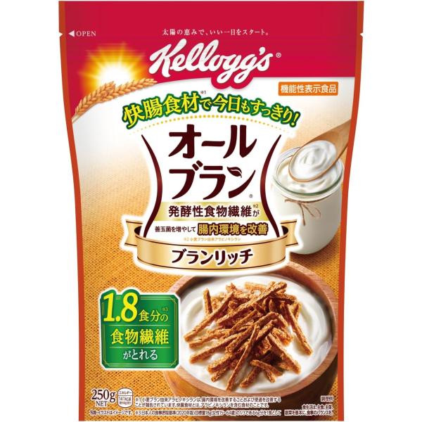 ケロッグ オールブラン ブランリッチ 250g ×6袋 小麦ふすま シリアル 腸活 発酵性 食物繊維