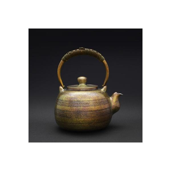 ふるさと納税 弥彦村 鎚起銅器 黄金色耳口打ち出し銅製湯沸かし(1500ml