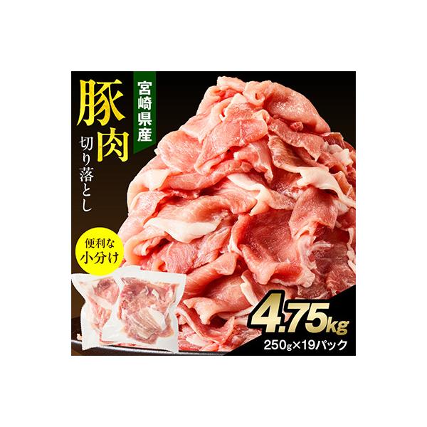 ふるさと納税 宮崎市 宮崎県産豚肉切り落とし合計4.75kg(250g×19パック)