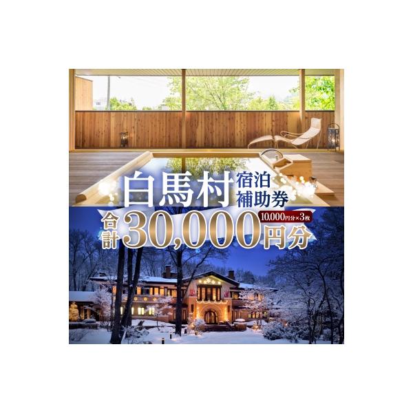 白馬村 宿泊ご招待補助券 3,000円券×10枚=30,000円分