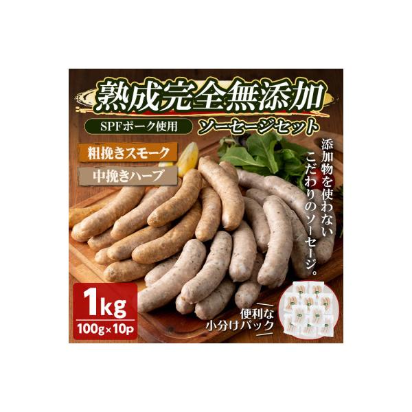 ふるさと納税 大和町 熟成完全無添加ソーセージ10パックセット(100g×10パック)