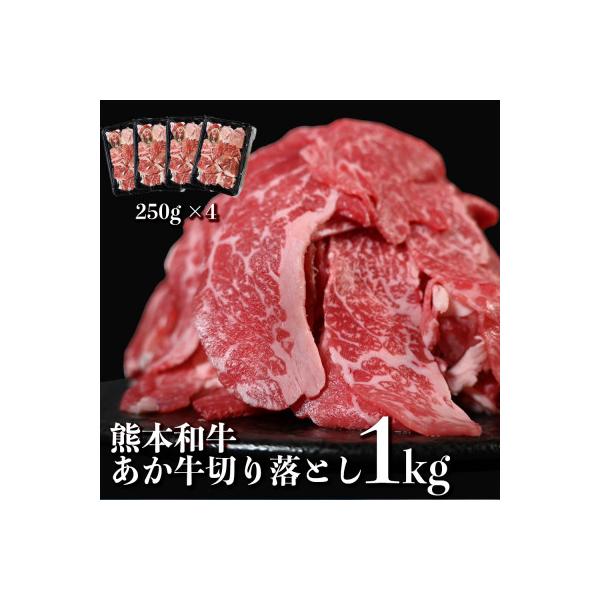 ふるさと納税 宇土市 <熊本地震復興応援>あか牛 切り落とし 1kg (250g×4パック)