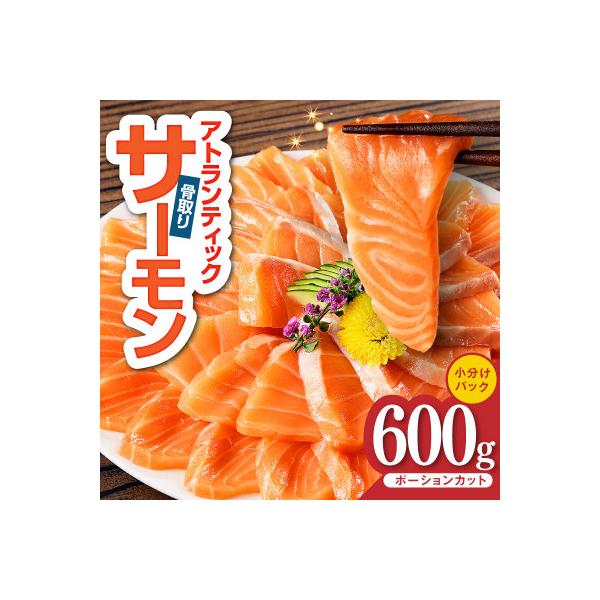 ふるさと納税 泉佐野市 アトランティックサーモン 600g 小分け 柵切り 刺身 お試し