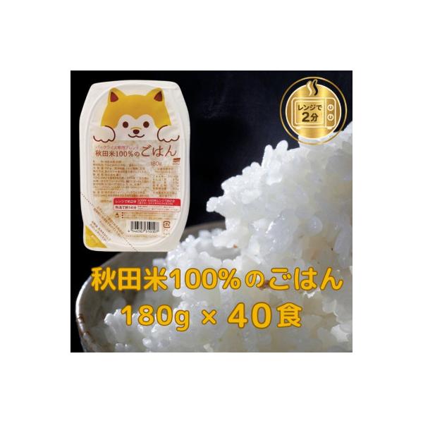 ふるさと納税 大潟村 パックごはん180g40食　秋田米100%のごはん　オール秋田県産米使用　