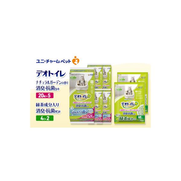 ふるさと納税 名張市 デオトイレ 消臭・抗菌SナチュラルG20枚×5袋 緑茶入り消臭サンド4L×2袋[53941002]