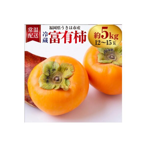 ふるさと納税 うきは市 【先行予約】西見柿農園 冷蔵富有柿 12玉〜15玉(約5kg)【2026年12月下旬〜発送予定】