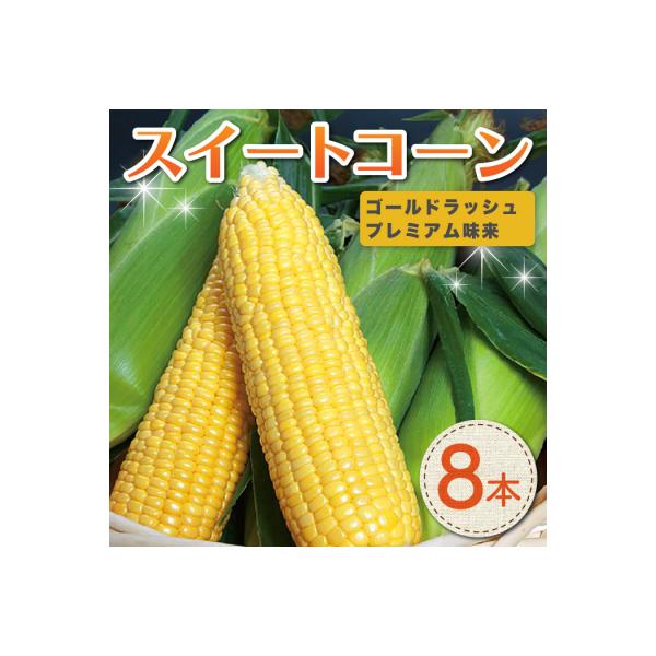■お礼品詳細　・内容量：スイートコーン8本 （品種はゴールドラッシュかプレミアム味来となります）　・消費期限：発送から4日程度(生の場合)　・発送期日：2026年7月中旬頃〜2026年9月上旬頃までのお届けの予定です。　・発送期日 備考：天...