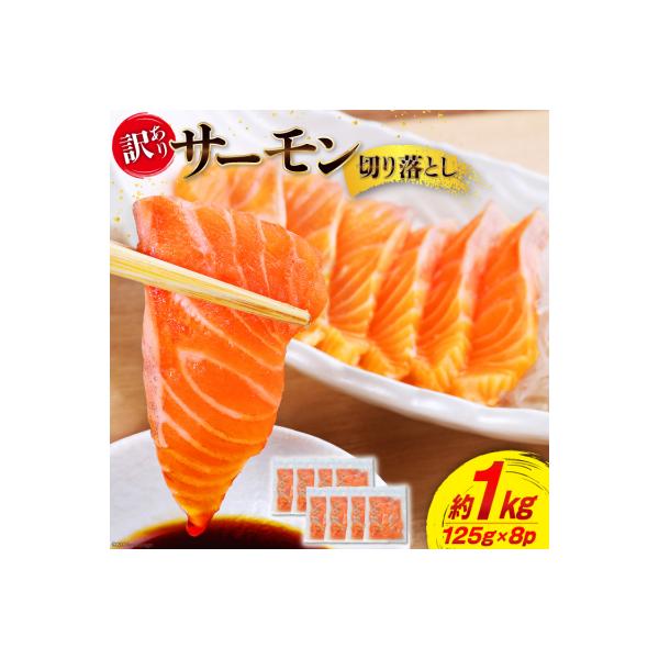 ふるさと納税 気仙沼市 訳あり 無添加 サーモン 切り落とし おさしみ用 1kg 125gx8p [20564313]