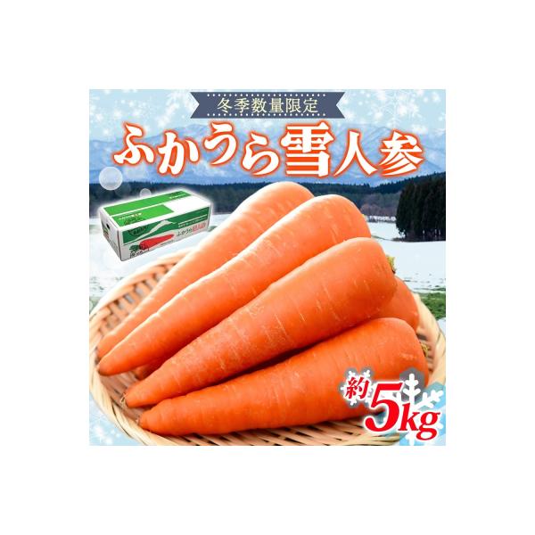 ■お礼品詳細　・内容量：ふかうら雪人参　約5kg　・賞味期限：冷蔵14日　・配送方法：常温　・事業者：深浦町食産業振興公社■お申し込み・配送・その他　・発送時期：1月中旬から、申し込み順に発送いたします。　・申込受付期間：3月10日まで　・...