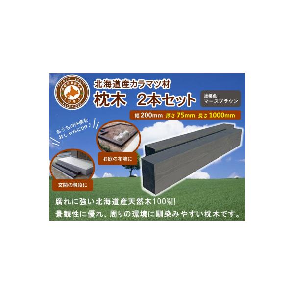 ふるさと納税 標茶町 北海道産 カラマツ 枕木(200×75×1000)2本セット