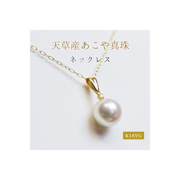 ふるさと納税 天草市 あこや真珠 ネックレス ダイヤ 8mm - 8.5mm