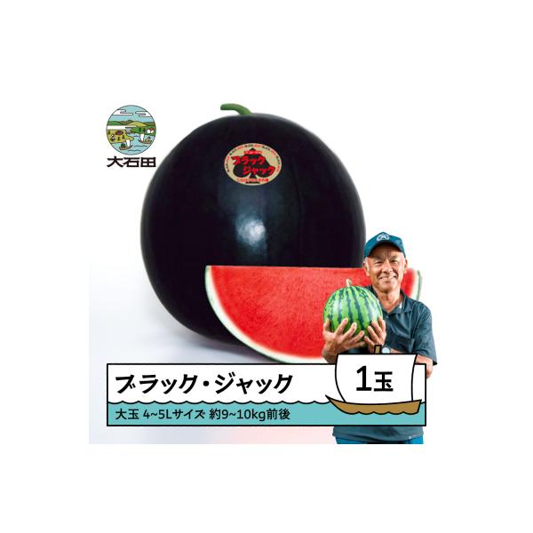 ■お礼品詳細　・内容量：約9~10kg前後×1玉　・すいかの品種：大玉すいか ブラック・ジャック　・配送方法：常温　・賞味期限：発送から4日程度　・提供：スイカおやじ 後藤芳弘■お申し込み・配送・その他　・発送時期：入金確認後、令和8年8月...