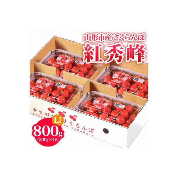 ふるさと納税 山形市 さくらんぼ【紅秀峰】 Lサイズ 800g(200g×4P) 【令和9年産先行予約】FS24-755