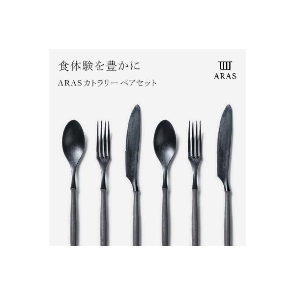 ふるさと納税 加賀市 ARASカトラリー ペアセット【カラー:ブラック】 F6P-1729