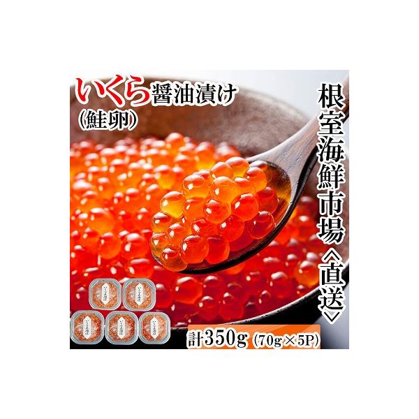 ふるさと納税 根室市 ＜計350g＞いくら醤油漬け(鮭卵)70g×5P B-14010
