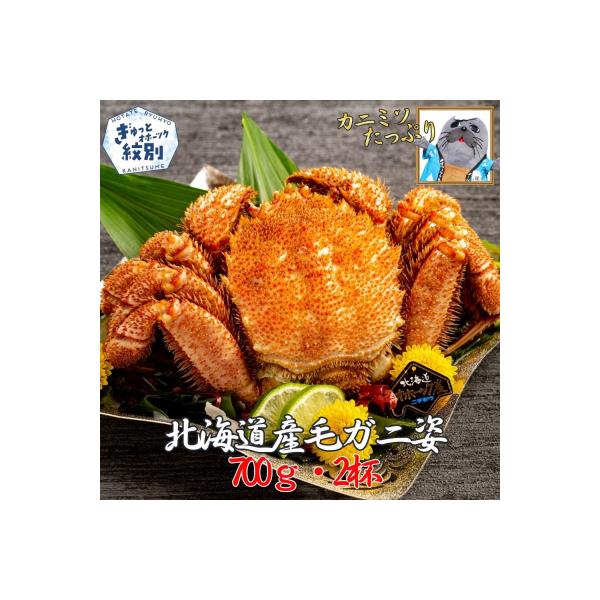 ふるさと納税 紋別市 【訳あり】北海道産毛ガニ　700g×2杯