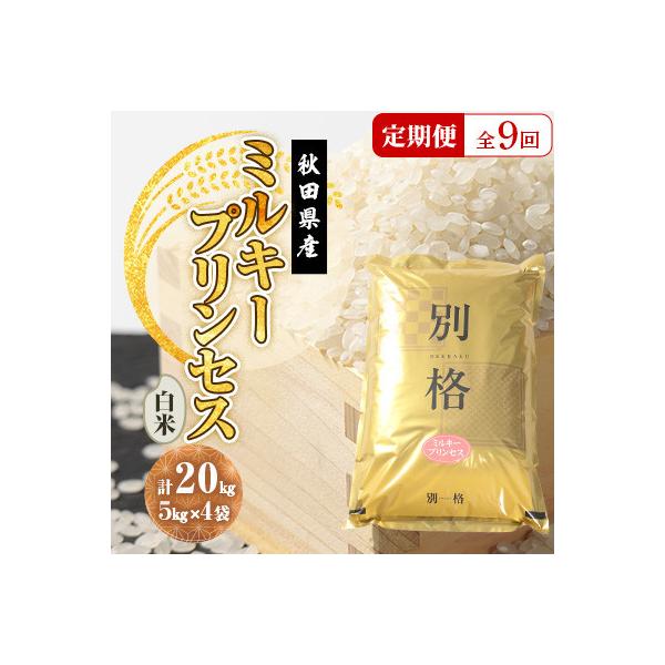 ふるさと納税 大潟村 【毎月定期便】ミルキープリンセス 白米 20kg(5kg