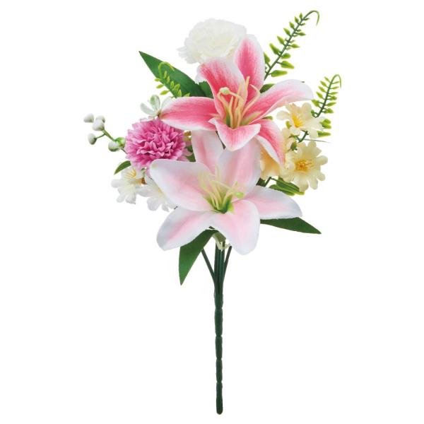 【商品仕様】(素材)全長29幅16(ポリエステル・ポリエチレン)※単位はcmです( asc2025 )( allp5 )( 15asoh )( fnrlkw ) 花束 仏壇 お墓 紫 白 ホワイト ピンク かわいい モダン 仏前 墓前 菊 ...