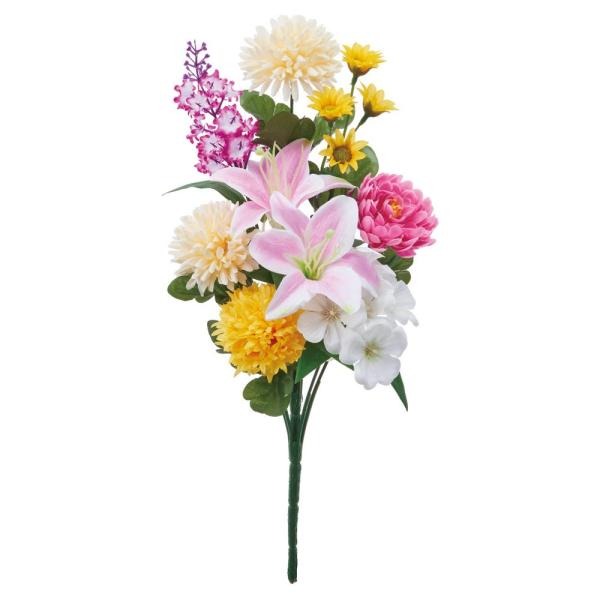 造花 仏花 とりよせ品 仏花 花束 仏壇 お墓 紫 白 ホワイト 黄色 ピンク イエロー 仏前 墓前 菊 百合 ユリ 造花仏花 お供え花 DIY アスカ ASCA アスカ商会