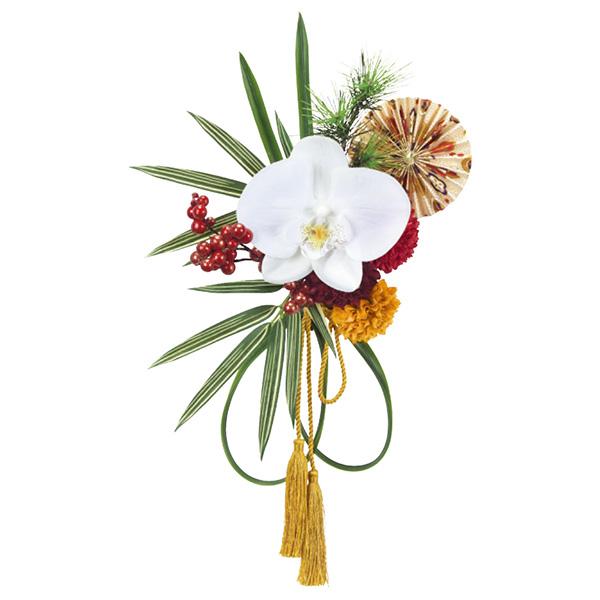 お正月飾り とりよせ品 Asca アスカ 胡蝶蘭と丸扇の壁飾り Asc A 造花ドライフラワー専門問屋花びし 通販 Yahoo ショッピング