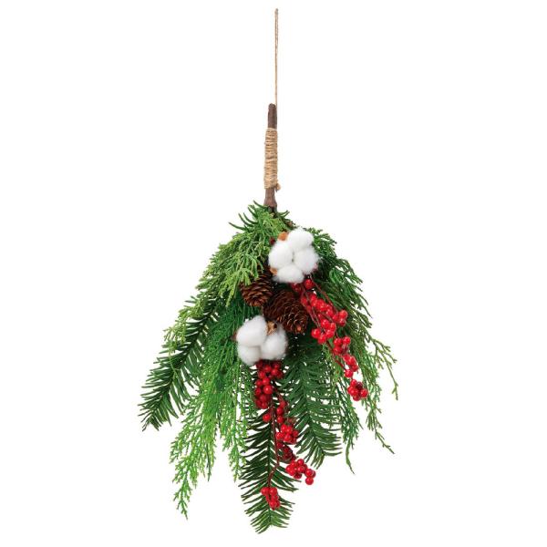 【商品仕様】(素材)全長48 幅30 (ポリエチレン・スチロール・自然素材)※単位はセンチ(10_dras)( 15_asoh )( allp5 )( cmwrtr )( chrsmstr )(2023AWasc) 造花 クリスマスリース ...