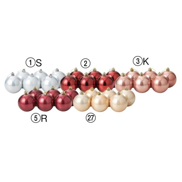 【P5倍中 11/2 9:59まで】 クリスマス ボールオーナメント とりよせ品 ボールオーナメント(1箱6コ入) ホワイトシルバー レッド 白 アスカ ASCA アスカ商会