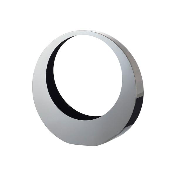 【商品仕様】幅26×奥行6×高さ26cm(口径：5.5cm　深さ：5.5cm)素材：ステンレス・鏡面仕上・内側粉体塗装【お伝えしたいこと】※表面に水滴がつくと跡が残ることがありますので、乾いた布ですばやくお拭き取り下さい。正円の幾何学フォル...