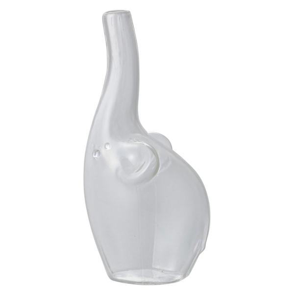 【商品仕様】幅7×奥行6×高さ15.5cm(口径：径1.5cm)素材：ガラス【お伝えしたいこと】※製法上、サイズに誤差がありますがご了承ください。( glssvase )ゾウをモチーフにした、人気の動物たちのガラス製フラワーベースです。動物...