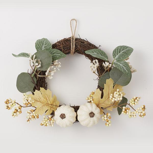 フェイクフルーツ とりよせ品 花びし パンプキンリース クリーム Hnb F5040 造花ドライフラワー専門問屋花びし 通販 Yahoo ショッピング