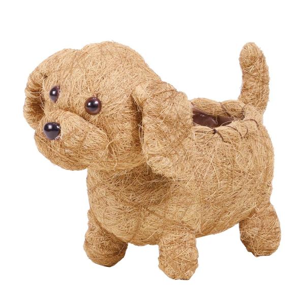 【商品仕様】全長30cm 幅13cm ポットまでの高さ13cm 全体の高さ22cm内寸：直径9cm 高さ9cm※3号ポット用※内側ビニール付※染色・ペイント等をしており、水濡れや摩擦によって色落ち等の可能性がある商品です。ご使用にはご注意く...