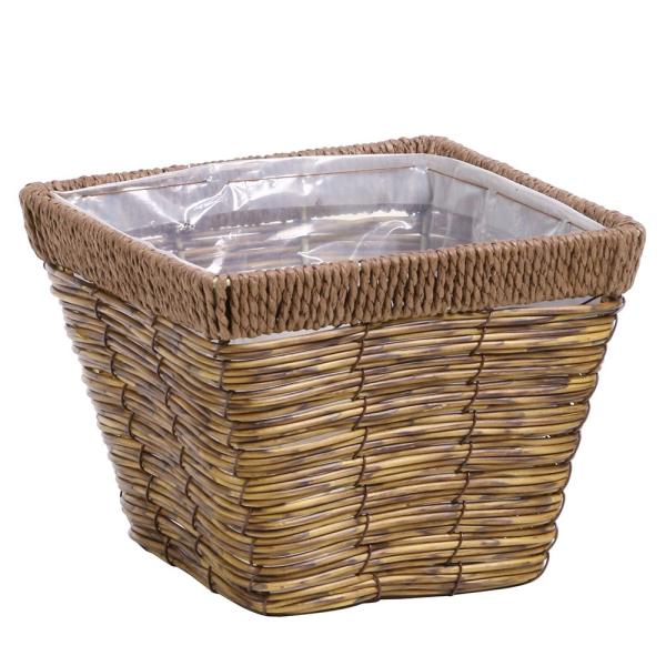 【商品仕様】16.5x16.5x高さ13cm内寸15×15×高さ13cmダ鉢4号サイズビニール付き インテリア ベース カバー 観葉植物 ナチュラル グリーン フェイクグリーン ディスプレイ 装飾 母の日 結婚式 クリスマス 正月 ハロウィ...