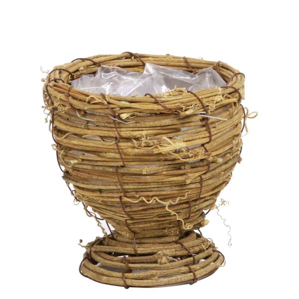 【商品仕様】径11.5×高さ11.5cm(内寸:径9.5×高さ8cm) バスケット 鉢 ポット プランター インテリア 花資材 花器 ベース アレンジ 安い 装飾 フラワーアレンジメント 土台 母の日 結婚式 クリスマス 正月 ハロウィン ...