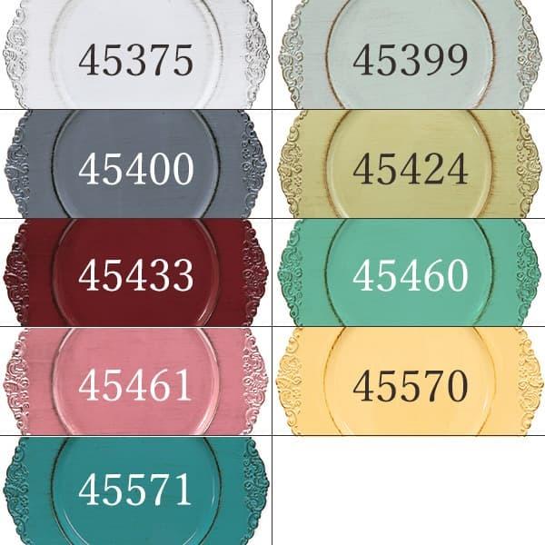 【商品仕様】直径:31.5cm高さ:2cmプラスチック製【お伝えしたいこと】※手塗りのため、仕上がりにばらつきがございます。プラスチック製の装飾用のお皿なので食品を直接のせないでください。アンティーク調のデザインのため部分的に剥げ・錆びのよ...