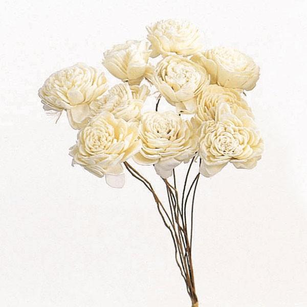 【商品仕様】全長約25cm花径約4cm1束10本入り※すべて手作業で製造しているため、表記のサイズよりも小さいものが混じる場合がございます※ハンドメイドフラワーとは※木の実や皮、茎などの自然素材を組み合わせて作ったお花です。自然素材の温かみ...